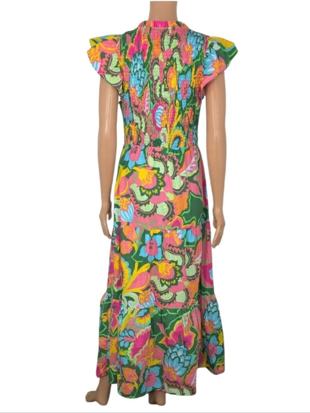 Sugarlips Lanai Tropics Sunfire Smocked Tiered dress Size M Medium - Picture 10 of 14